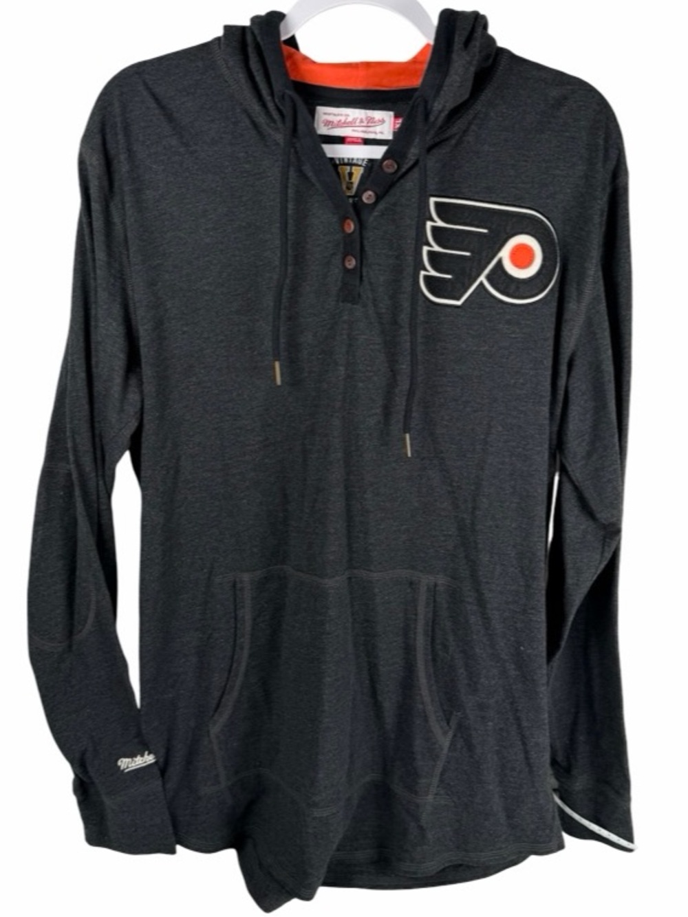 Mitchell & Ness Philadelphia Flyers Vintage Hockey NHL Henley Hoodie Size XL